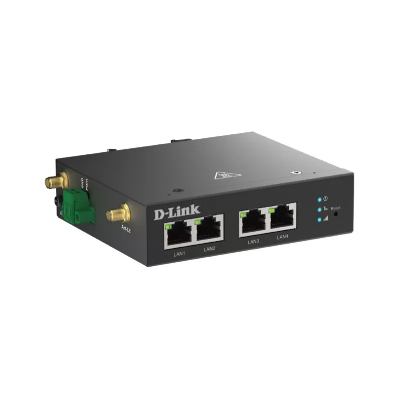Korinio tinklo maršrutizatorius D-Link DWM-314-T 4G LTE VPN juodas DIN-bėgelio