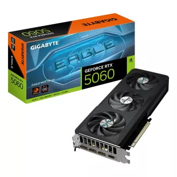 Vaizdo plokštė GIGABYTE GeForce RTX 5060 8GB GDDR7 PCIe 5.0, 3840 CUDA, 128-bitų, WINDFORCE 3X, 3x DisplayPort 2.1b + HDMI 2.1b