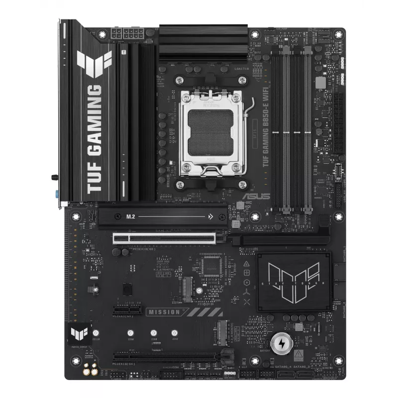 Pagrindinė plokštė ASUS TUF GAMING B850-E WIFI, AMD B850, lizdas AM5, ATX, DDR5, 4x DIMM, 3x M.2, Wi‑Fi 6E, 2.5Gb LAN