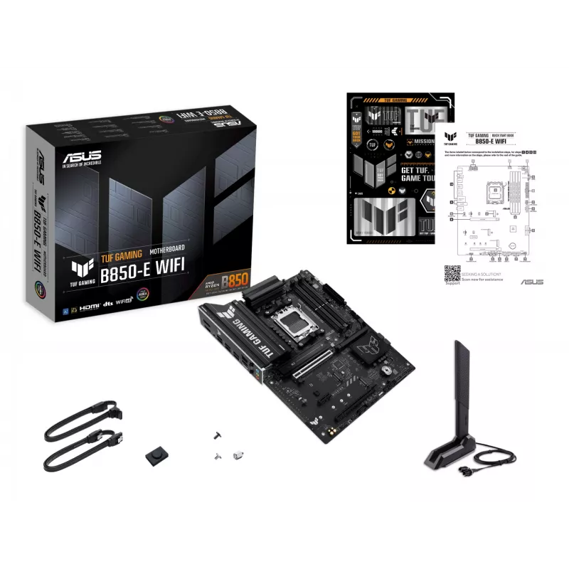 Pagrindinė plokštė ASUS TUF GAMING B850-E WIFI, AMD B850, lizdas AM5, ATX, DDR5, 4x DIMM, 3x M.2, Wi‑Fi 6E, 2.5Gb LAN