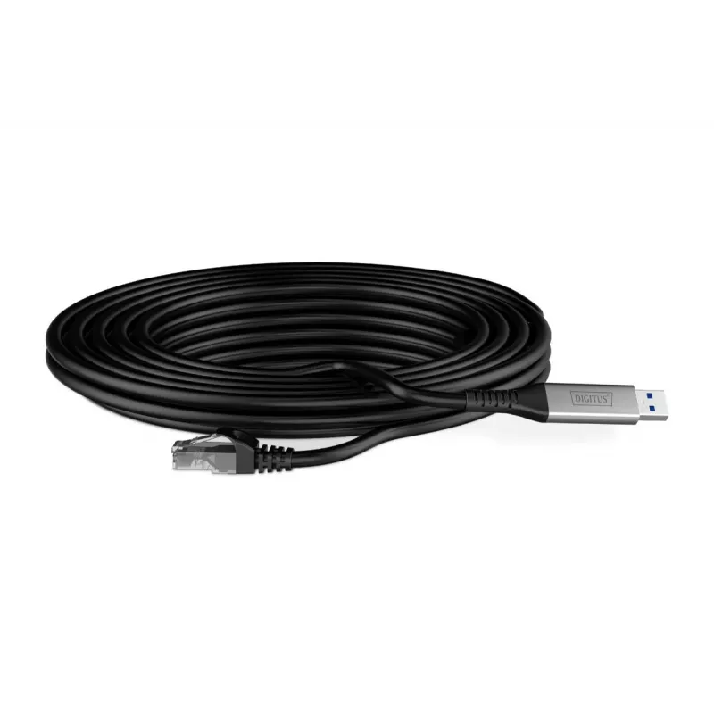 DIGITUS USB 3.2 Gen1 - RJ45 eterneto kabelis - CAT6a S/FTP juodas - 3 m
