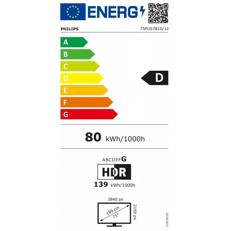 Philips 75PUS7810/12 TV 190.5 cm (75 colių) 4K Ultra HD Smart TV Wi-Fi juodas