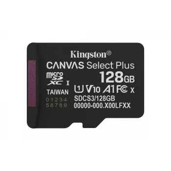 Kingston Technology 128GB micSDXC Canvas Select Plus Gen3 150R A1 viena pakuotė w/o ADP
