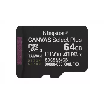 Kingston Technology 64GB micSDXC Canvas Select Plus Gen3 100R A1 viena pakuotė w/o ADP