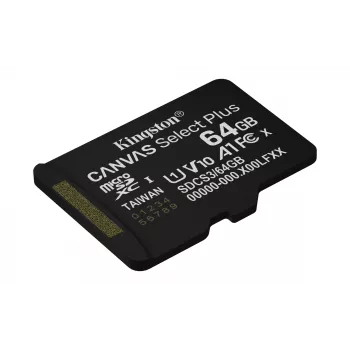 Kingston Technology 64GB micSDXC Canvas Select Plus Gen3 100R A1 viena pakuotė w/o ADP