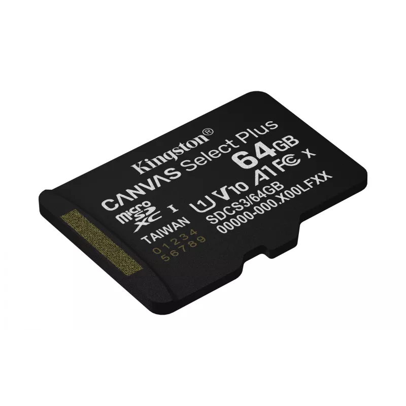 Kingston Technology 64GB micSDXC Canvas Select Plus Gen3 100R A1 viena pakuotė w/o ADP