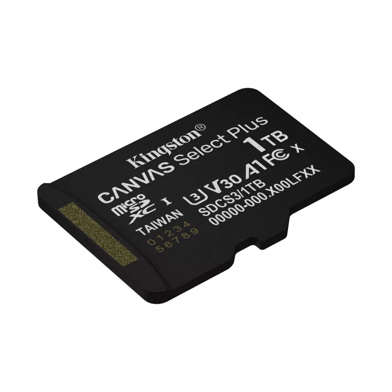 Kingston Technology 1TB micSDXC Canvas Select Plus Gen3 150R A1 viena pakuotė w/o ADP