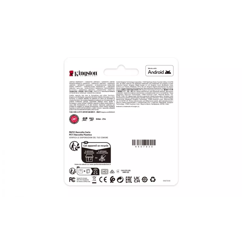 Kingston Technology 1TB micSDXC Canvas Select Plus Gen3 150R A1 viena pakuotė w/o ADP