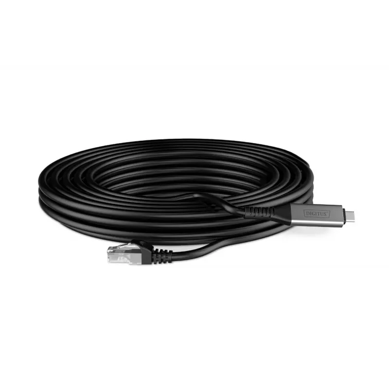 DIGITUS USB-C 3.2 Gen1 - RJ45 Ethernet laidas - CAT6a S/FTP juodas - 5 m