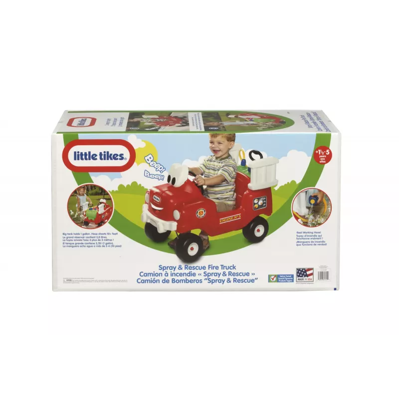 Little Tikes Spray & Rescue Fire Truck, 1,5 m., 4 ratai, Plastikas, Juoda, Raudona, Balta