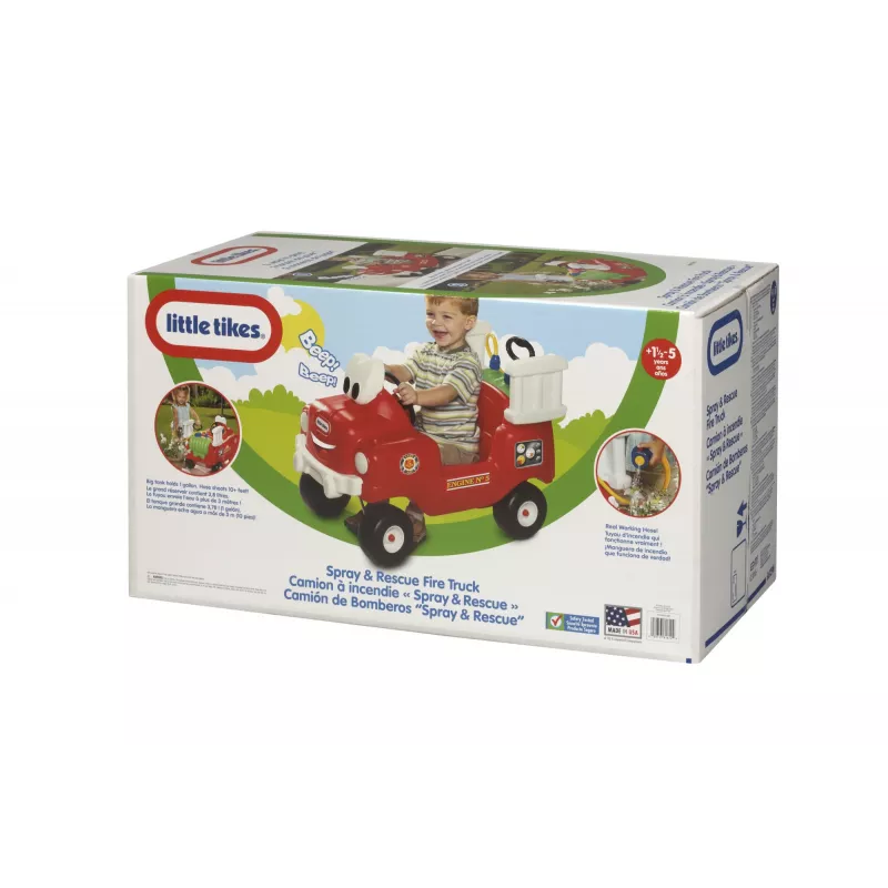 Little Tikes Spray & Rescue Fire Truck, 1,5 m., 4 ratai, Plastikas, Juoda, Raudona, Balta