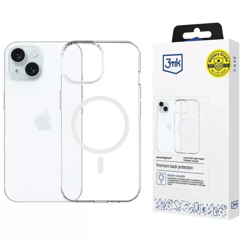 Apsauginis dėklas 3MK Armor MagCase, skirtas Apple iPhone 15 — patvarus dizainas, magnetinis suderinamumas