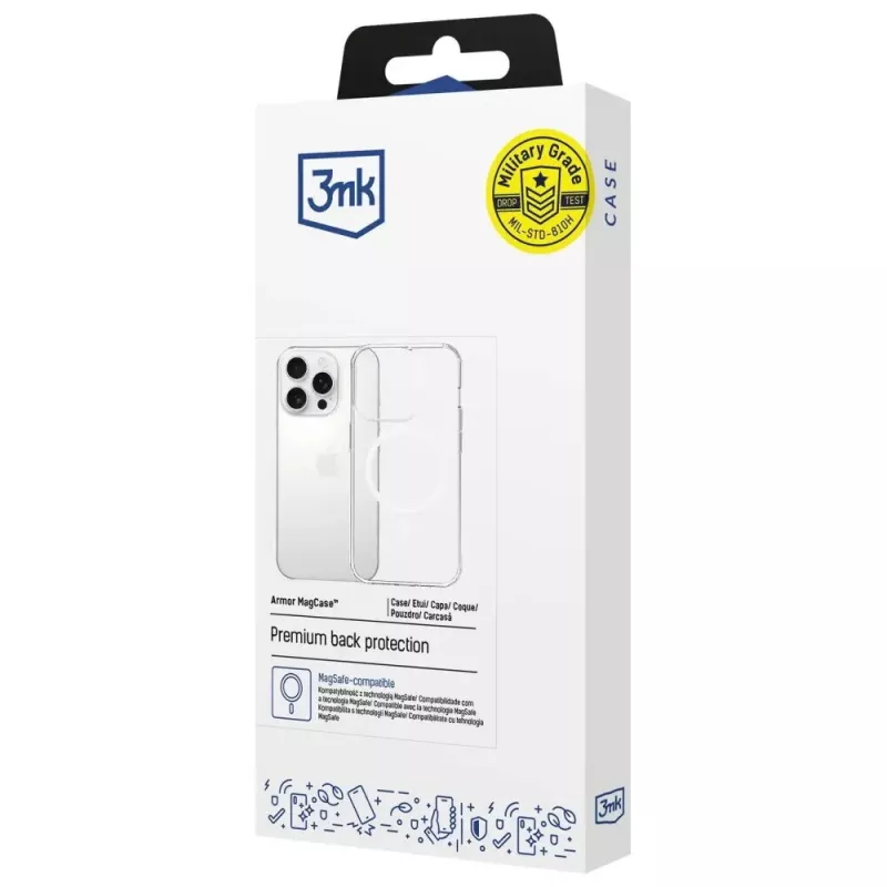 Telefono dėklas 3MK Armor MagCase, skirtas Apple iPhone 15 Pro, suderinamas su MagSafe, plonas dizainas