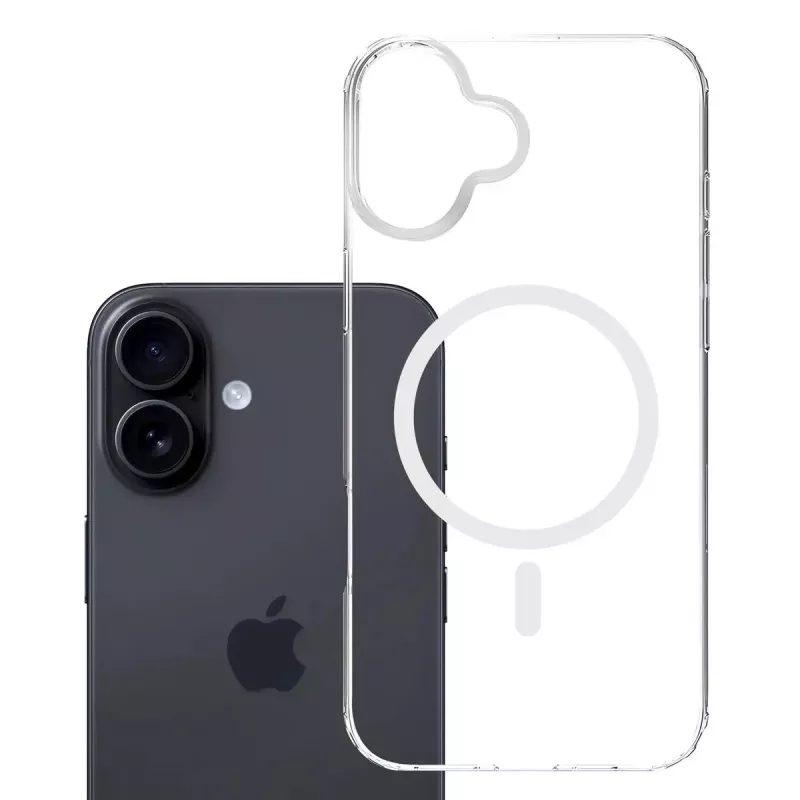 Dangtelis mobiliajam telefonui 3MK Armor MagCase, skirtas iPhone 16, 6,1 colio (15,5 cm), permatomas, PC+TPU
