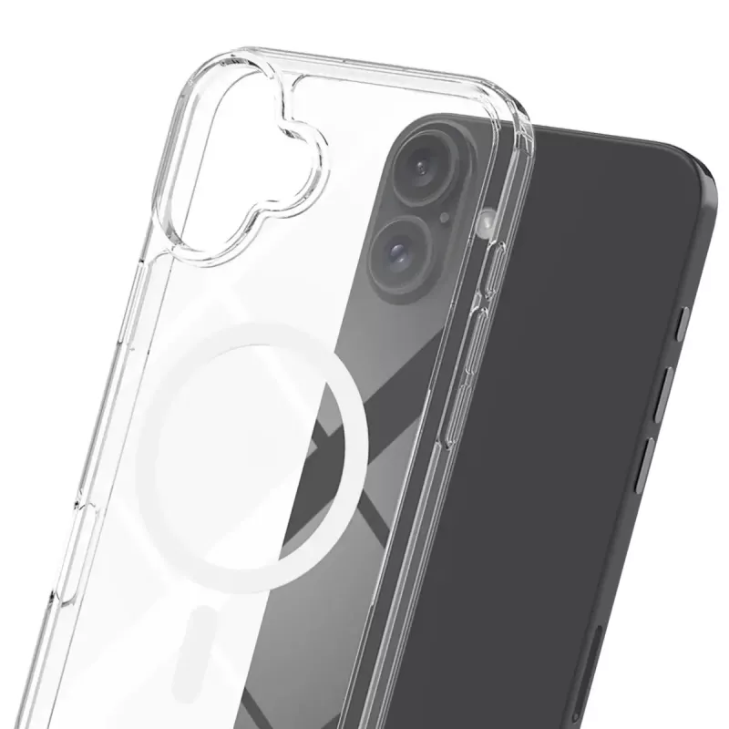 Dangtelis mobiliajam telefonui 3MK Armor MagCase, skirtas iPhone 16, 6,1 colio (15,5 cm), permatomas, PC+TPU