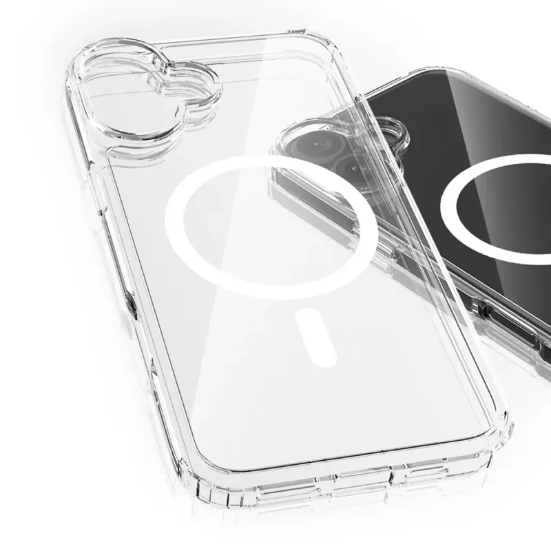 Dangtelis mobiliajam telefonui 3MK Armor MagCase, skirtas iPhone 16, 6,1 colio (15,5 cm), permatomas, PC+TPU