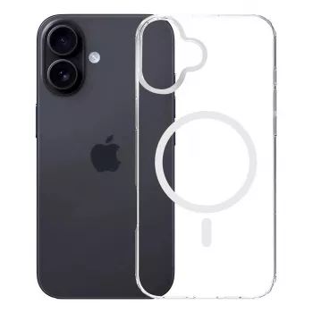 Dangtelis mobiliajam telefonui 3MK Armor MagCase, skirtas iPhone 16, 6,1 colio (15,5 cm), permatomas, PC+TPU