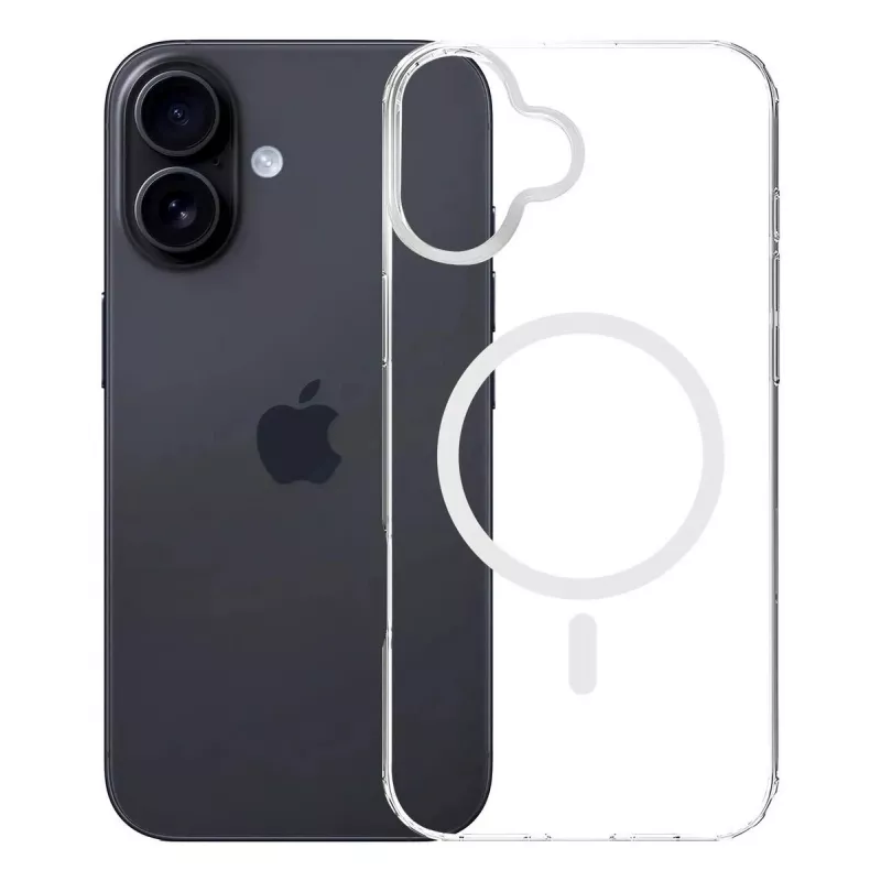 Dangtelis mobiliajam telefonui 3MK Armor MagCase, skirtas iPhone 16, 6,1 colio (15,5 cm), permatomas, PC+TPU