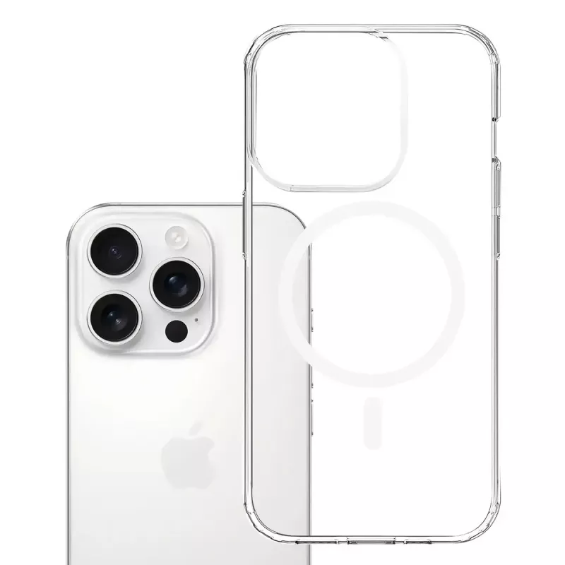 Mobiliojo telefono dėklas 3MK Armor MagCase, skirtas iPhone 16 Pro, permatomas, 16 cm (6,3 col.) ekranui, PC+TPU