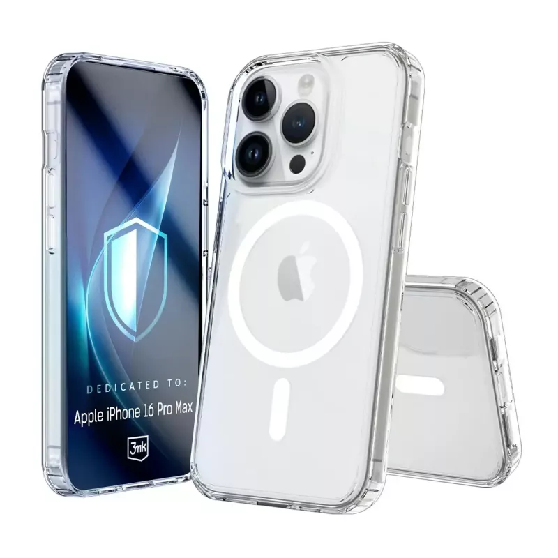 Telefono dėklas 3MK Armor MagCase Cover, skirtas iPhone 16 Pro Max, tinka 17,5 cm (6,9 colio), permatomas, PC+TPU