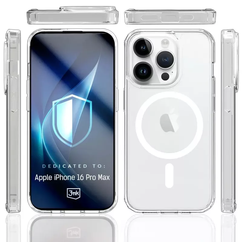 Telefono dėklas 3MK Armor MagCase Cover, skirtas iPhone 16 Pro Max, tinka 17,5 cm (6,9 colio), permatomas, PC+TPU