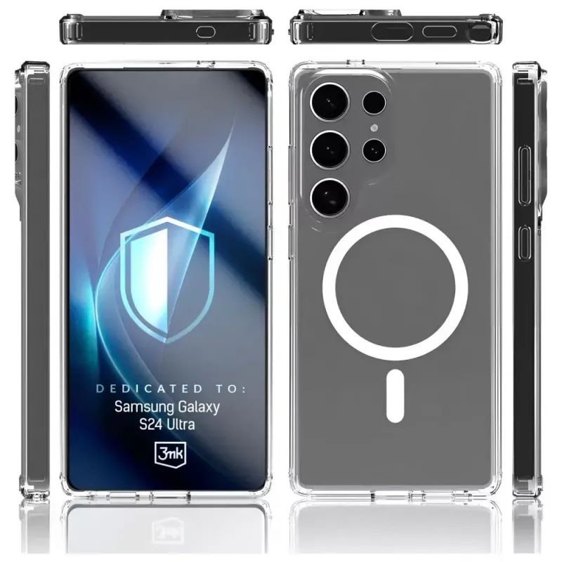 Apsauginis telefono dėklas 3MK Armor MagCase, skirtas Samsung Galaxy S24 Ultra – patvarus, lengvas, suderinamas su magnetais