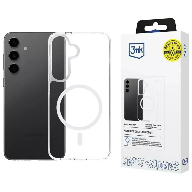 Apsauginis telefono dėklas 3MK Armor MagCase, skirtas Samsung Galaxy S24/S25 — patvarus plonas dizainas
