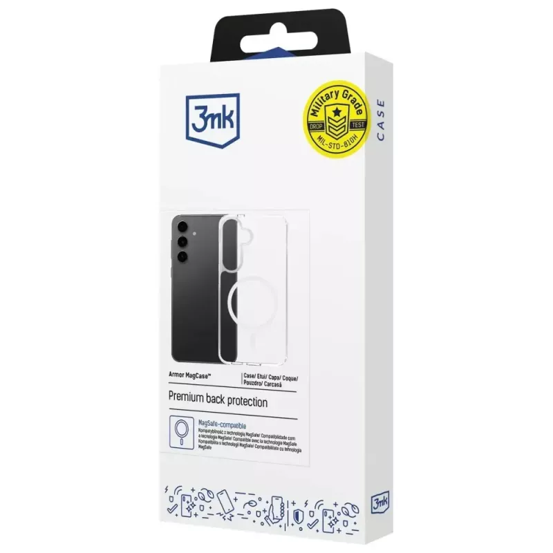 Apsauginis telefono dėklas 3MK Armor MagCase, skirtas Samsung Galaxy S24/S25 — patvarus plonas dizainas