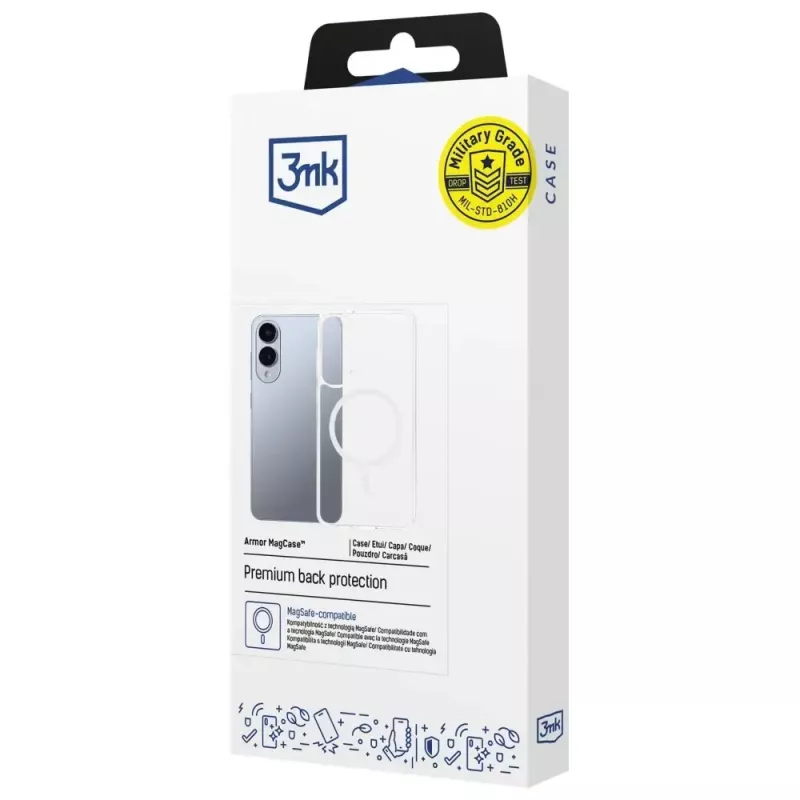 Apsauginis telefono dėklas 3MK Armor MagCase, skirtas Samsung Galaxy S25 Edge – plonas smūgiams atsparus dizainas