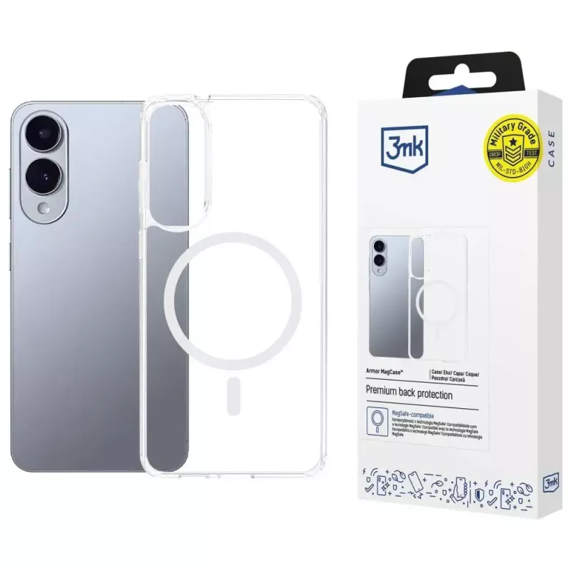 Apsauginis telefono dėklas 3MK Armor MagCase, skirtas Samsung Galaxy S25 Edge – plonas smūgiams atsparus dizainas