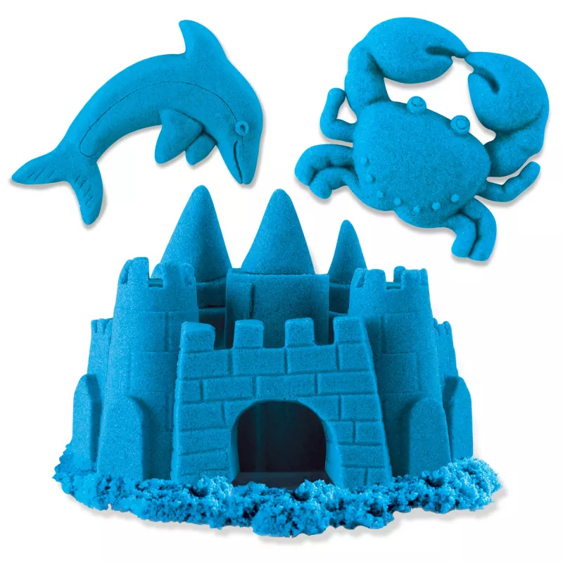 Kinetic Sand, 2 svarai mėlyno žaidimų smėlio, formuojami sensoriniai žaislai vaikams, perklijuojamas maišelis (pakuotė gali skirtis), nuo 3 metų