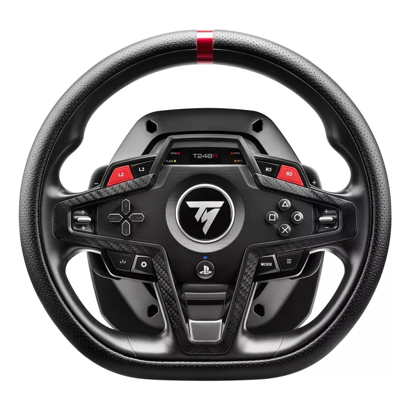 Vairas ir pedalai Thrustmaster T248R Juoda — USB, hibridinė pavara, jėgos grįžtamasis ryšys, LCD ekranas, odinis vairas