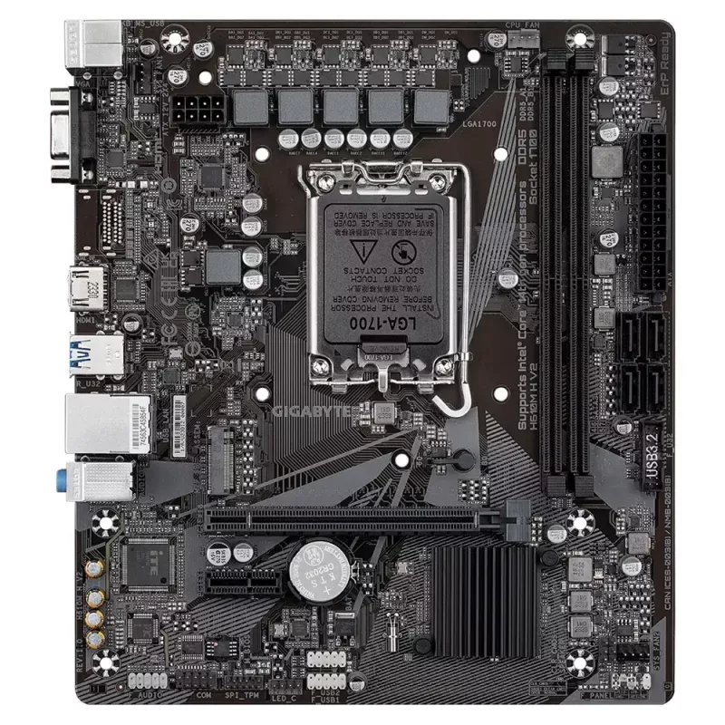 GIGABYTE H610M H V2 pagrindinė plokštė, Intel H610, LGA 1700, Micro ATX