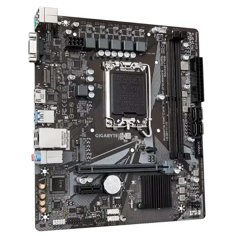 GIGABYTE H610M H V2 pagrindinė plokštė, Intel H610, LGA 1700, Micro ATX