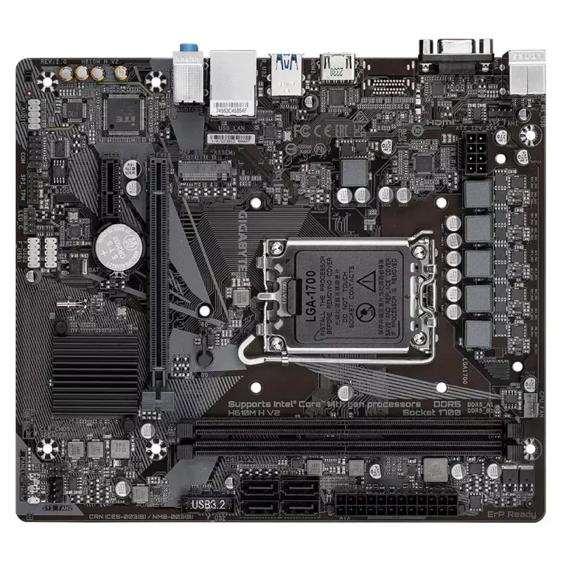 GIGABYTE H610M H V2 pagrindinė plokštė, Intel H610, LGA 1700, Micro ATX
