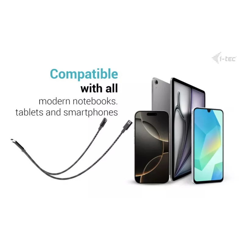 i-tec USB-C kabelio skirstytuvas garsui/duomenims + maitinimo tiekimas 100W