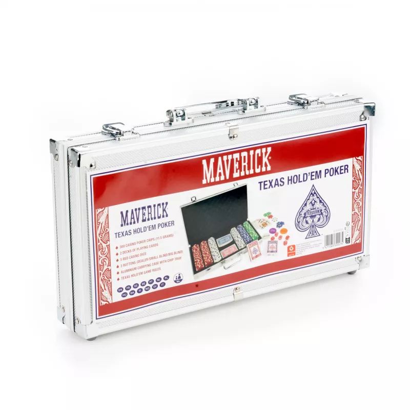 Pokerio rinkinys Cartamundi Maverick — plastikinės žetonai 11,5 g, dėklas 385×240×65 mm