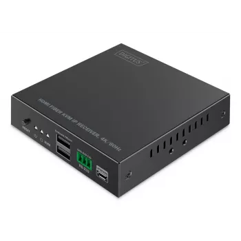 DIGITUS HDMI optinio pluošto imtuvas - skirtas DS-55348 4K/60Hz 40 km/300m IP 1G Juodas