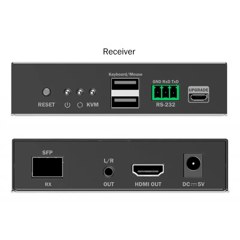 DIGITUS HDMI optinio pluošto imtuvas - skirtas DS-55348 4K/60Hz 40 km/300m IP 1G Juodas