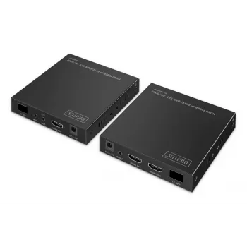 DIGITUS HDMI šviesolaidinis plėtiklio rinkinys - 4K/60Hz, 40 km/300m, juodas