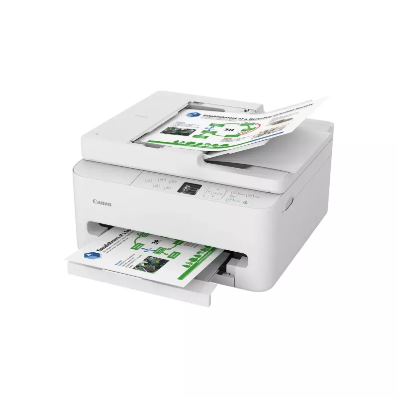 Daugiafunkcis rašalinis spausdintuvas Canon PIXMA TS7550i — A4, 1200×1200 DPI, Wi‑Fi, spalvotas skenavimas/kopijavimas, dvipusis spausdinimas (balta)