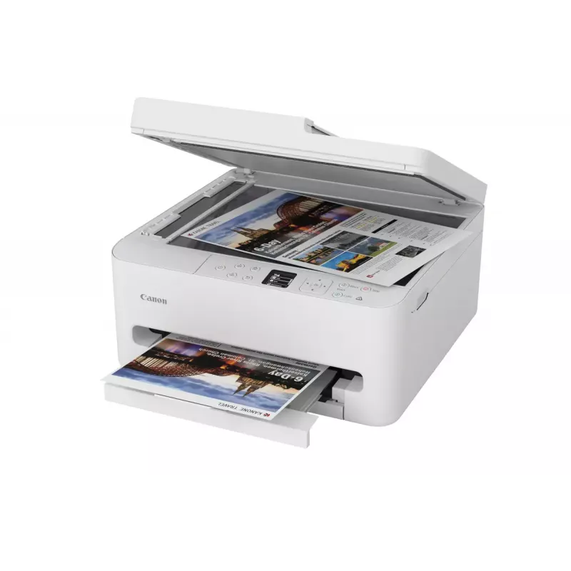 Daugiafunkcis rašalinis spausdintuvas Canon PIXMA TS7550i — A4, 1200×1200 DPI, Wi‑Fi, spalvotas skenavimas/kopijavimas, dvipusis spausdinimas (balta)