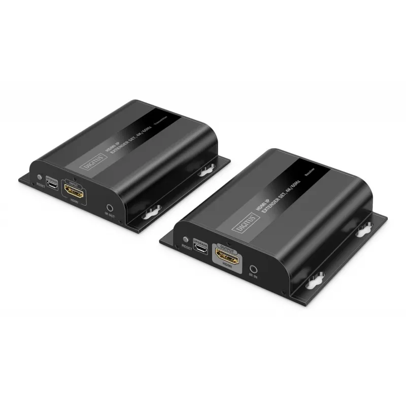 DIGITUS HDMI IP plėtiklio rinkinys - 4K/60Hz 120/200 m, vienas-daugeliui, CAT, juodas