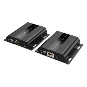 DIGITUS HDMI IP plėstuvų rinkinys - 4K/60Hz 120/200 m, PoE, vienas-daug, CAT, juodas