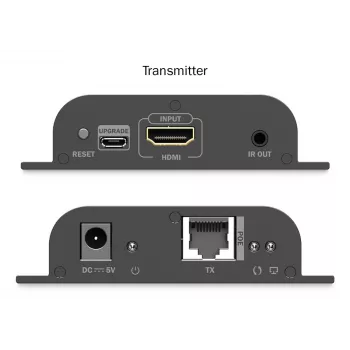 DIGITUS HDMI IP plėstuvų rinkinys - 4K/60Hz 120/200 m, PoE, vienas-daug, CAT, juodas