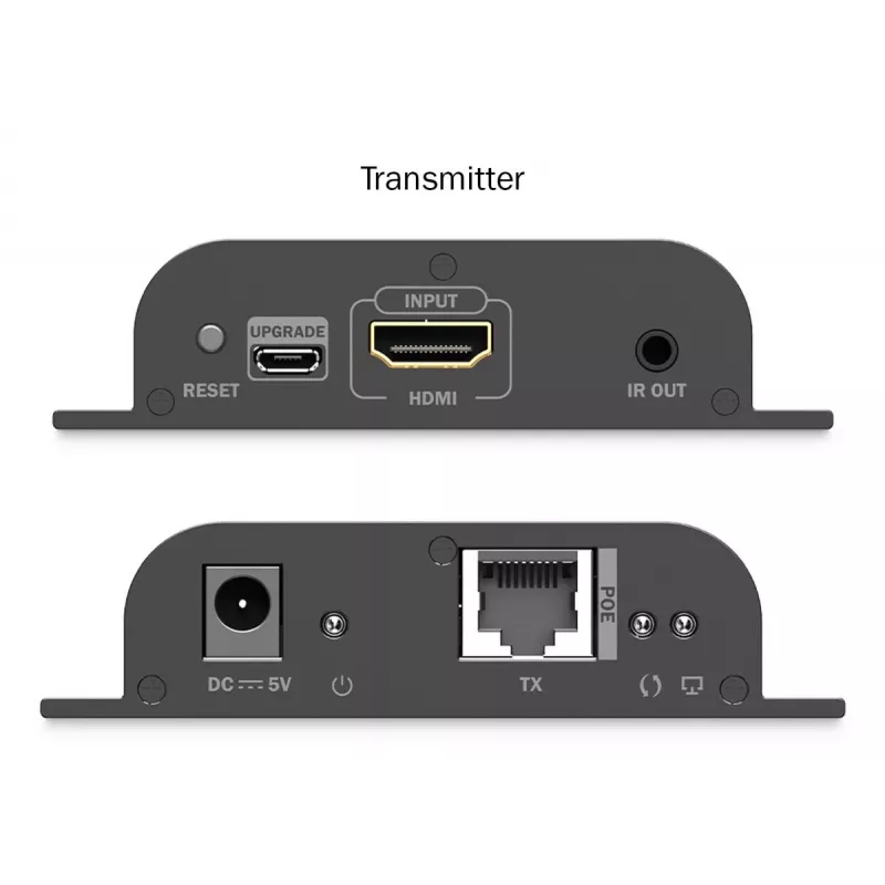 DIGITUS HDMI IP plėstuvų rinkinys - 4K/60Hz 120/200 m, PoE, vienas-daug, CAT, juodas