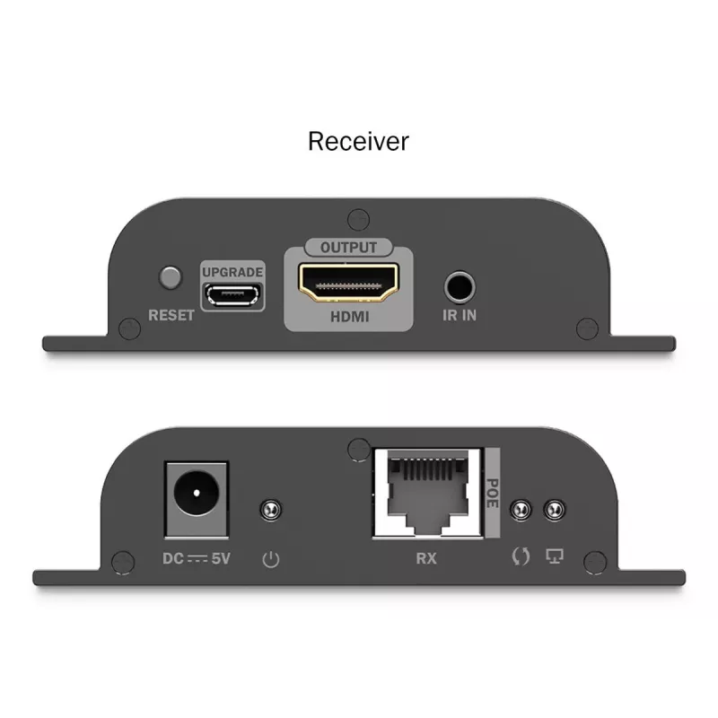 DIGITUS HDMI IP plėstuvų rinkinys - 4K/60Hz 120/200 m, PoE, vienas-daug, CAT, juodas