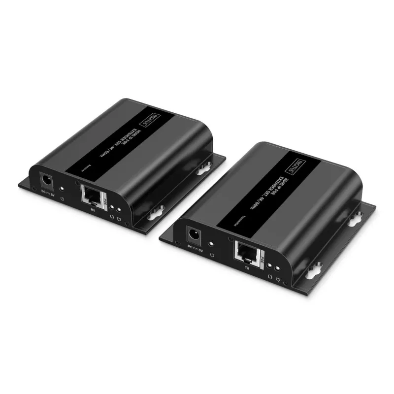 DIGITUS HDMI IP plėstuvų rinkinys - 4K/60Hz 120/200 m, PoE, vienas-daug, CAT, juodas