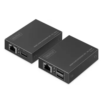 DIGITUS HDMI KVM plėtiklio rinkinys - 4K/30Hz 40/70m PoC CAT juoda