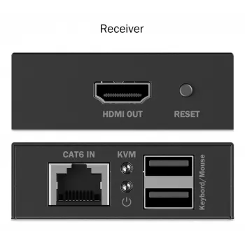 DIGITUS HDMI KVM plėtiklio rinkinys - 4K/30Hz 40/70m PoC CAT juoda